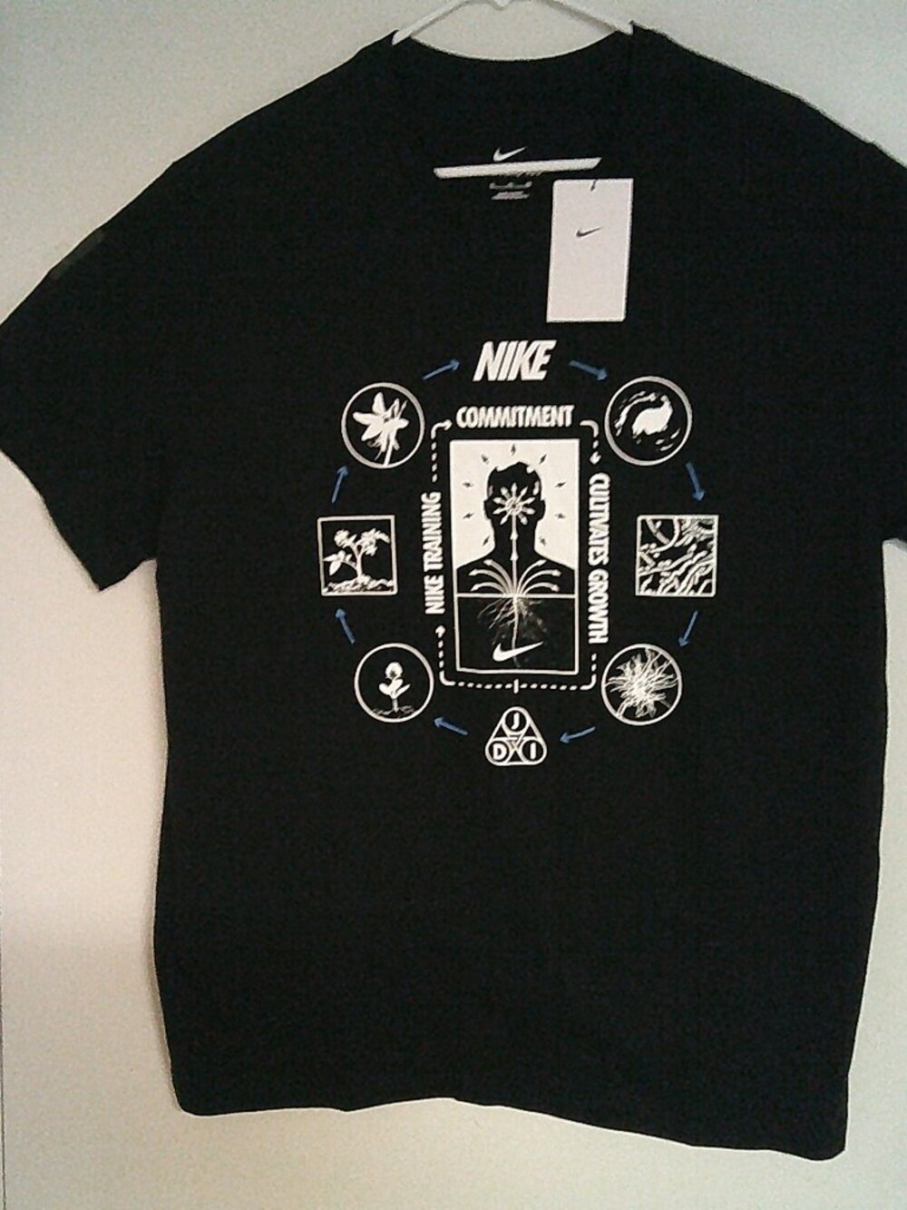 NEW NIKE TRAINING "Commitment Growth Tee" MEN'S BLACK T-SHIRT XL IH1949-010